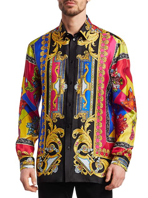 long sleeve versace mens shirt|versace t shirts men's sale.